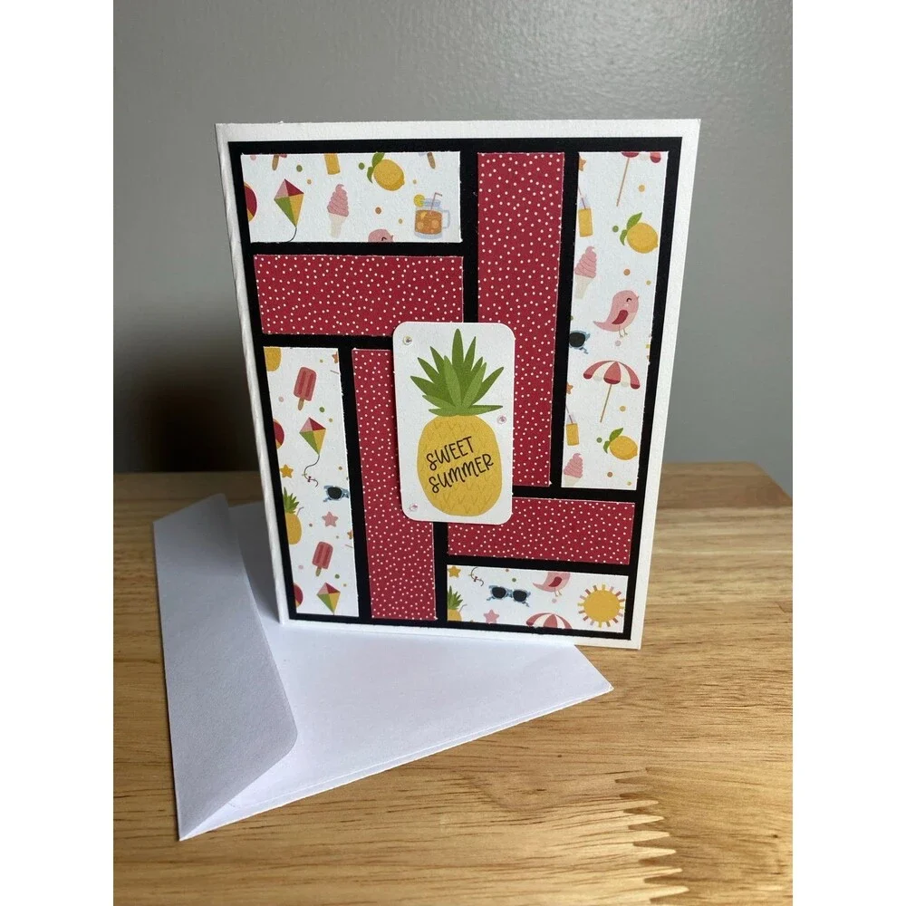 Handmade Summer Blank Greeting Card A2 & Envelope
